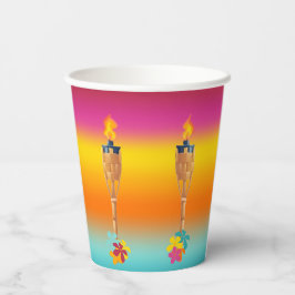 Farbige Tiki und Blume Pappbecher