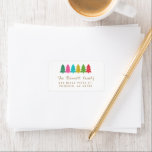 Farbige Tissue Paper Christmas Trees Adresse Adressaufkleber<br><div class="desc">Mit diesen farbenfrohen,  modernen Rücksendeadressen-Aufklebern machen Sie Ihren Ferien-Mailings eine Touch Spaß! Sie sind in festlichen Farben wie Rot,  Grün,  Limon,  Aquablau,  Rosa und Gelb gehalten,  die sich überlagernde Weihnachtsbäume aus Tissue-Papier bilden.</div>