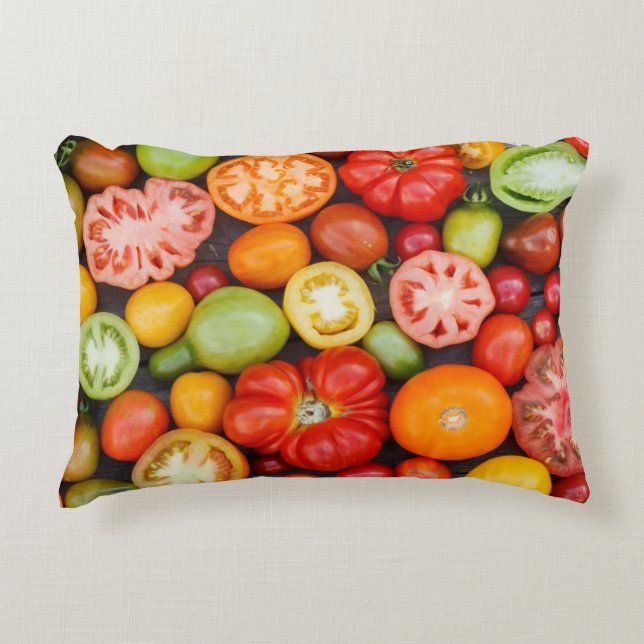 Farbige Tomaten Zierkissen (Vorderseite)
