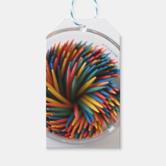 Farbige Toothpicks - Geschenktasten Geschenkanhänger (Vorderseite)