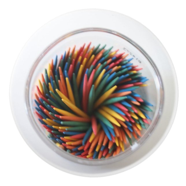 Farbige Toothpicks-Keramik Keramikknauf (Vorderseite)
