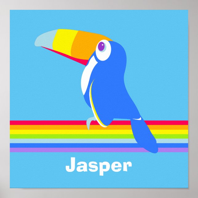 Farbige Toucan-Grafik-Kids Kinderzimmer Art Poster (Vorne)