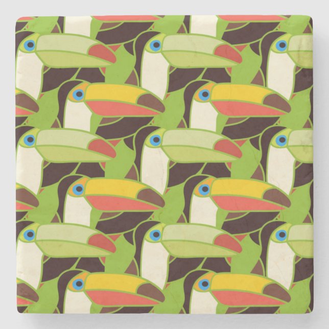 Farbige Toucans 2 Steinuntersetzer (Vorderseite)