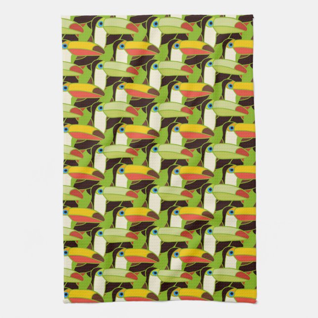 Farbige Toucans Geschirrtuch (Vertikal)