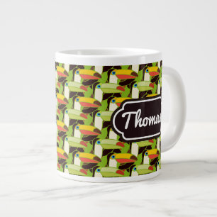 Farbige Toucans  Name hinzufügen Jumbo-Tasse