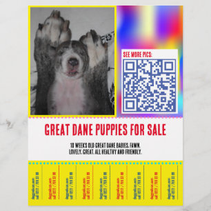 Farbige Träne von Welpenverkäufen Flyer