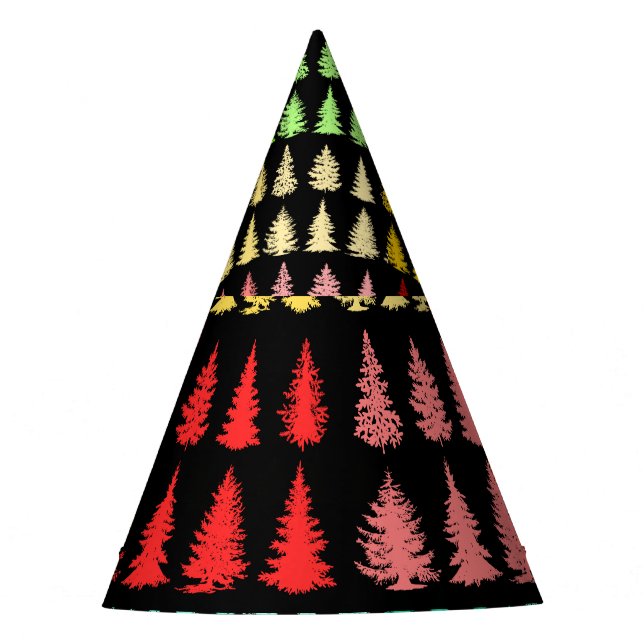 Farbige Trees Party Hat Partyhütchen (Vorderseite)