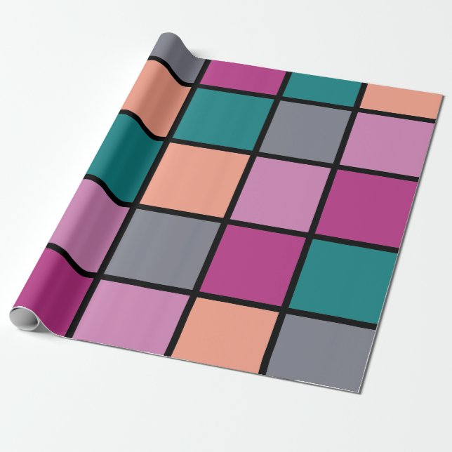 Farbige, trendige Fliesen Geschenkpapier (Ungerollt)
