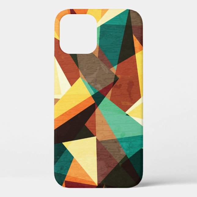 Farbige Triangle-Holzeffekt-Textur Case-Mate iPhone Hülle (Rückseite)