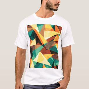 Farbige Triangle-Holzeffekt-Textur T-Shirt