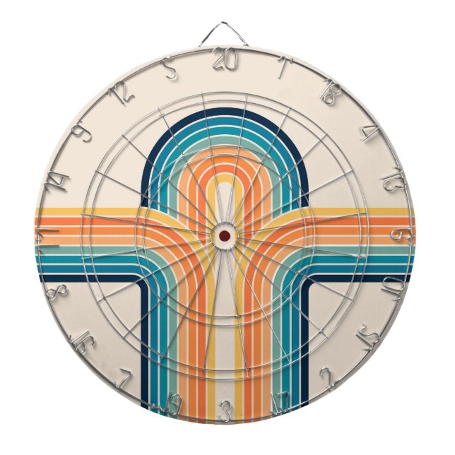Farbige Triple-Retro-Arkaden Dartscheibe (vorne)