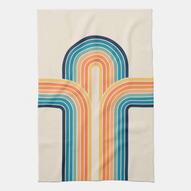 Farbige Triple-Retro-Arkaden Geschirrtuch (Vertikal)