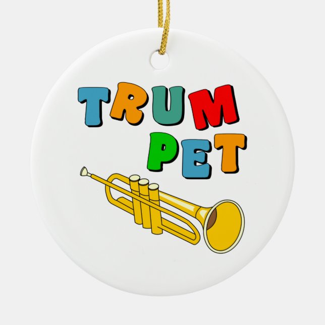 Farbige Trompete Keramik Ornament (Vorne)