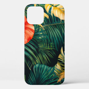 Farbige tropische Blätter und Hibiskusblüten Case-Mate iPhone Hülle
