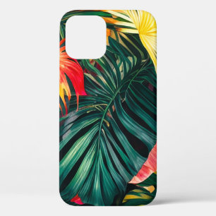 Farbige tropische Blätter und Hibiskusblüten Case-Mate iPhone Hülle
