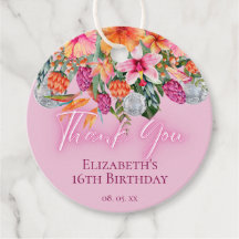 Farbige tropische Blumen Disco-Kugeln Neon-Glow