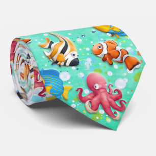 Farbige tropische Fische Krawatte