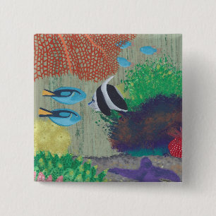 Farbige tropische Fischmalerei Anstecknadeln Button