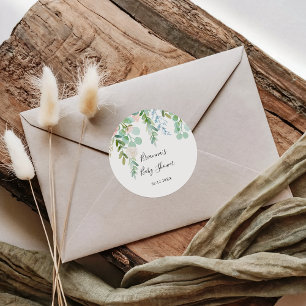 Farbige tropische florale Babyparty-Geschenke Runder Aufkleber