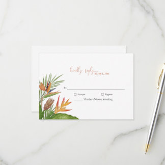 Farbige tropische florale Hochzeits-RSVP RSVP Karte
