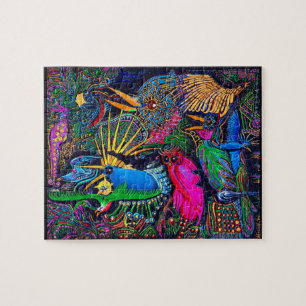 Farbige tropische Omen-Vögel Santa Fe Outsider Art