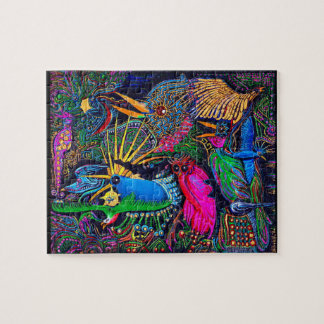 Farbige tropische Omen-Vögel Santa Fe Outsider Art