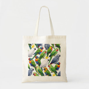 Farbige tropische Papageien Aquarell-Vogel-Muster Tragetasche