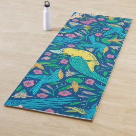 Farbige tropische Vögel und Blume Yogamatte