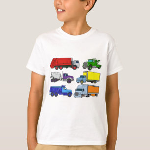 Farbige Trucks Illustrationen T-Shirt