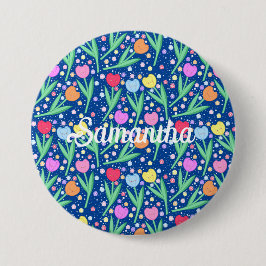 Farbige Tulip-Blume Button