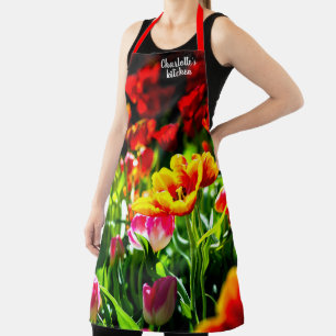 Farbige Tulip-Blume im Frühjahr Schürze