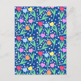 Farbige Tulip-Blume Postkarte