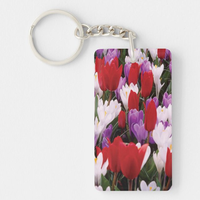 Farbige Tulip-Blume Schlüsselkette Schlüsselanhänger (Vorderseite)