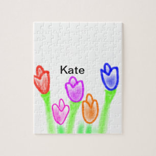 Farbige Tulpe Aquarell fügen Sie Namen Text modern