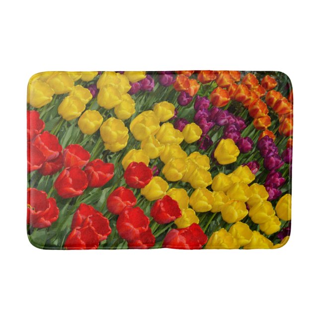 Farbige Tulpen Badematte (Vorderseite)