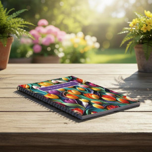Farbige Tulpen-Gartenjournal Notizblock