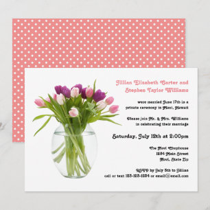 Farbige Tulpen in Vase - Hochzeitseinladung Einladung