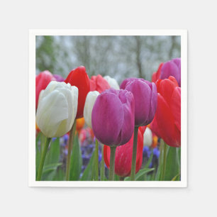 Farbige Tulpen Schönheitsaufkleber Serviette