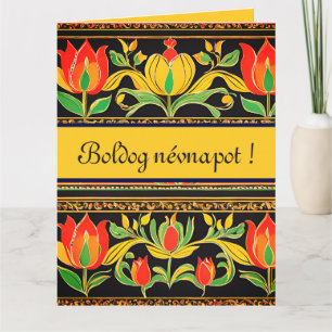 farbige Tulpenhose - Brust - Namenstag Karte