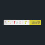 Farbige Typ Kindergeburtstag Party Rücksendeadress<br><div class="desc">Ein lustiges,  helles Party-Rücksendelabel mit handgezeichneten Elementen und einem unerwarteten Regenbogen moderner Farben. Ideal für Party Einladungen. Suchen Sie nach koordinierenden Gegenständen wie Briefmarke,  Einladungen,  Dankeschön-Noten und mehr in der gesamten Confetti Bash-Sammlung von Stacey Meacham unten.</div>