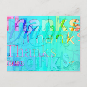 Farbige Typografie dank Blue Harmony Postcard Postkarte