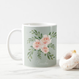 Farbige Typografie der Wasserfarben durch das Grün Kaffeetasse
