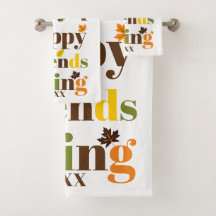 Farbige Typografie Happy Friendsgiving Fall