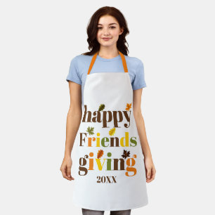 Farbige Typografie Happy Friendsgiving Fall Schürze