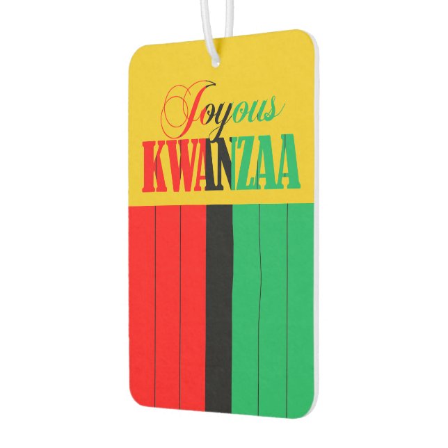 Farbige Typografie Joyous Kwanzaa Autolufterfrischer (Links)