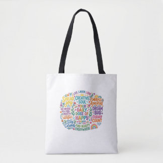 Farbige typografische Inspirationszitate Tasche