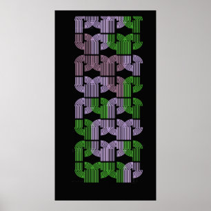 Farbige U-Labyrinth-Geometrie-Muster-Design  Poster