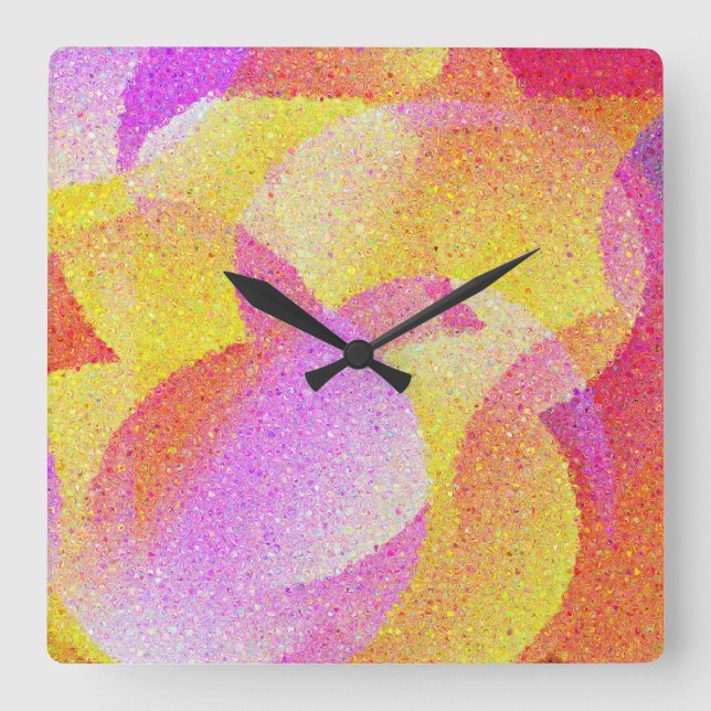 Farbige Uhr an der Wand (Vorderseite)