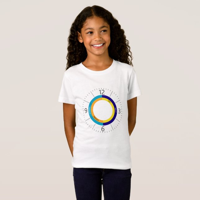 Farbige Uhr T-Shirt (Vorne ganz)