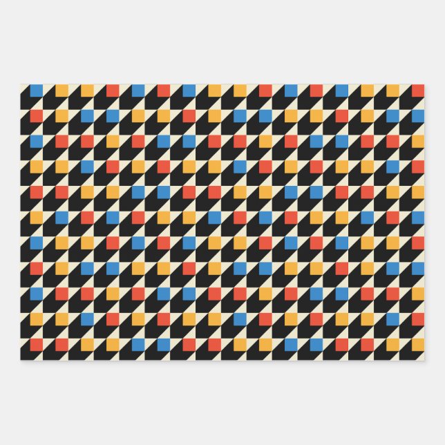 Farbige Umschlagpapier für Quadrate Geschenkpapier Set (Vorderseite)